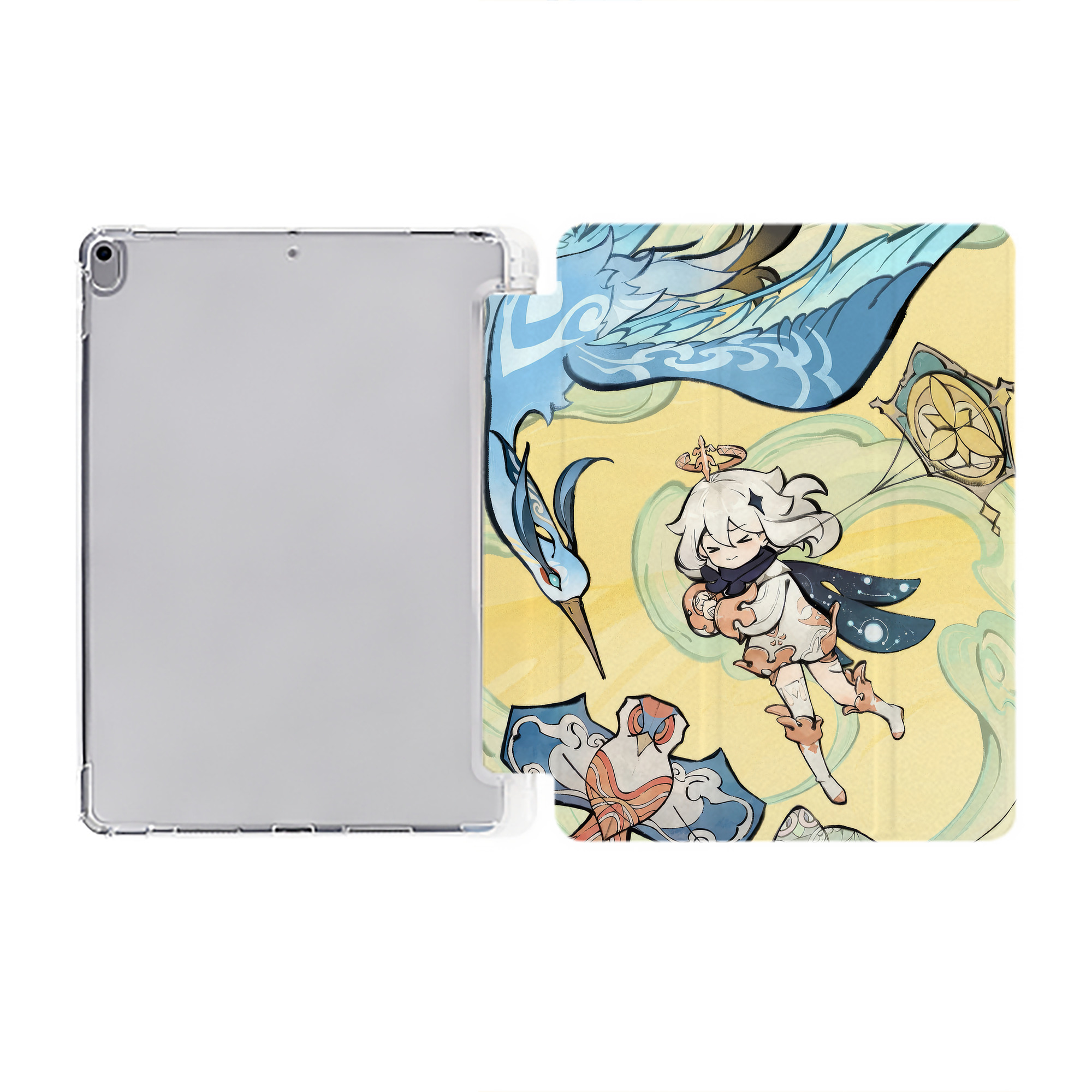 げんし神 genshin IPad ケース ペン収納付き 三つ折りスタンド PUレザー×シリコン 対応機種9.5/10.5/10.9インチ